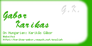 gabor karikas business card